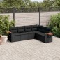 vidaXL Set de sofás de jardín 6 piezas y cojines ratán sintético negro vidaXL Set de sofás de jardín 6 piezas y cojines ratán sintético negro