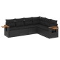 vidaXL Set de sofás de jardín 6 piezas y cojines ratán sintético negro vidaXL Set de sofás de jardín 6 piezas y cojines ratán sintético negro