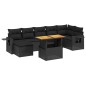 vidaXL Set de sofás de jardín 8 piezas y cojines ratán sintético negro vidaXL Set de sofás de jardín 8 piezas y cojines ratán sintético negro