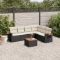 vidaXL Set de comedor de jardín 7 pzas y cojines ratán sintético negro vidaXL Set de comedor de jardín 7 pzas y cojines ratán sintético negro