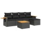 vidaXL Set de sofás de jardín 6 piezas y cojines ratán sintético negro vidaXL Set de sofás de jardín 6 piezas y cojines ratán sintético negro