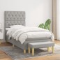 vidaXL Cama box spring con colchón tela gris claro 80x200 cm vidaXL Cama box spring con colchón tela gris claro 80x200 cm