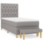 vidaXL Cama box spring con colchón tela gris claro 80x200 cm vidaXL Cama box spring con colchón tela gris claro 80x200 cm