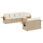 vidaXL Set sofás de jardín 7 piezas y cojines ratán sintético beige vidaXL Set sofás de jardín 7 piezas y cojines ratán sintético beige