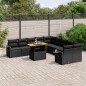 vidaXL Set de sofás de jardín 11 pzas y cojines ratán sintético negro vidaXL Set de sofás de jardín 11 pzas y cojines ratán sintético negro