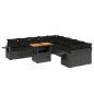 vidaXL Set de sofás de jardín 11 pzas y cojines ratán sintético negro vidaXL Set de sofás de jardín 11 pzas y cojines ratán sintético negro