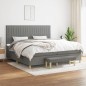 vidaXL Cama box spring con colchón tela gris oscuro 200x200 cm vidaXL Cama box spring con colchón tela gris oscuro 200x200 cm