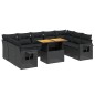 vidaXL Set de sofás de jardín 10 pzas cojines ratán sintético negro vidaXL Set de sofás de jardín 10 pzas cojines ratán sintético negro