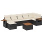 vidaXL Set de sofás de jardín 8 piezas y cojines ratán sintético negro vidaXL Set de sofás de jardín 8 piezas y cojines ratán sintético negro