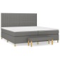 vidaXL Cama box spring con colchón tela gris oscuro 200x200 cm vidaXL Cama box spring con colchón tela gris oscuro 200x200 cm