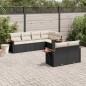 vidaXL Set de comedor de jardín 7 pzas y cojines ratán sintético negro vidaXL Set de comedor de jardín 7 pzas y cojines ratán sintético negro