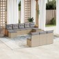 vidaXL Juego de sofás jardín con cojines beige 10 pzas ratán sintético vidaXL Juego de sofás jardín con cojines beige 10 pzas ratán sintético