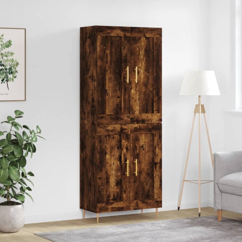 vidaXL Aparador alto madera contrachapada roble ahumado 69,5x34x180 cm vidaXL Aparador alto madera contrachapada roble ahumado 69,5x34x180 cm