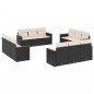 vidaXL Set de sofás de jardín 12 piezas cojines ratán sintético negro vidaXL Set de sofás de jardín 12 piezas cojines ratán sintético negro