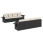 vidaXL Set de sofás de jardín 8 piezas y cojines ratán sintético negro vidaXL Set de sofás de jardín 8 piezas y cojines ratán sintético negro