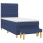vidaXL Cama box spring con colchón tela azul 90x190 cm