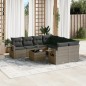 vidaXL Set de muebles de jardín 9 pzas y cojines ratán sintético gris vidaXL Set de muebles de jardín 9 pzas y cojines ratán sintético gris
