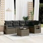vidaXL Set de muebles de jardín 6 pzas y cojines ratán sintético gris