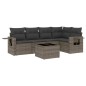 vidaXL Set de muebles de jardín 6 pzas y cojines ratán sintético gris
