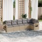 vidaXL Juego de sofás jardín con cojines 6 pzas ratán sintético beige vidaXL Juego de sofás jardín con cojines 6 pzas ratán sintético beige