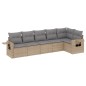 vidaXL Juego de sofás jardín con cojines 6 pzas ratán sintético beige vidaXL Juego de sofás jardín con cojines 6 pzas ratán sintético beige