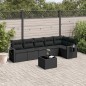 vidaXL Set de comedor de jardín 7 pzas y cojines ratán sintético negro vidaXL Set de comedor de jardín 7 pzas y cojines ratán sintético negro