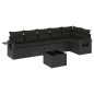 vidaXL Set de comedor de jardín 7 pzas y cojines ratán sintético negro vidaXL Set de comedor de jardín 7 pzas y cojines ratán sintético negro