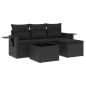 vidaXL Juego de sofás jardín 4 pzas con cojines ratán sintético negro vidaXL Juego de sofás jardín 4 pzas con cojines ratán sintético negro