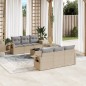 vidaXL Set sofás de jardín 7 piezas y cojines ratán sintético beige vidaXL Set sofás de jardín 7 piezas y cojines ratán sintético beige