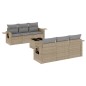 vidaXL Set sofás de jardín 7 piezas y cojines ratán sintético beige vidaXL Set sofás de jardín 7 piezas y cojines ratán sintético beige
