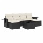 vidaXL Set de comedor de jardín 7 pzas y cojines ratán sintético negro vidaXL Set de comedor de jardín 7 pzas y cojines ratán sintético negro