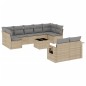 vidaXL Juego de sofás jardín con cojines beige 10 pzas ratán sintético