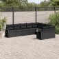 vidaXL Set de sofás de jardín 8 piezas y cojines ratán sintético negro vidaXL Set de sofás de jardín 8 piezas y cojines ratán sintético negro