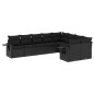 vidaXL Set de sofás de jardín 8 piezas y cojines ratán sintético negro vidaXL Set de sofás de jardín 8 piezas y cojines ratán sintético negro