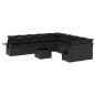 vidaXL Set de sofás de jardín 11 pzas y cojines ratán sintético negro vidaXL Set de sofás de jardín 11 pzas y cojines ratán sintético negro