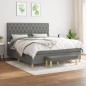 vidaXL Cama box spring con colchón tela gris oscuro 160x200 cm vidaXL Cama box spring con colchón tela gris oscuro 160x200 cm