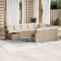vidaXL Set de sofás de jardín 11pzas con cojines ratán sintético beige vidaXL Set de sofás de jardín 11pzas con cojines ratán sintético beige