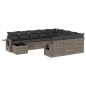 vidaXL Set de sofás de jardín 11 pzas y cojines ratán sintético gris vidaXL Set de sofás de jardín 11 pzas y cojines ratán sintético gris