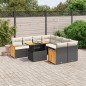 vidaXL Set de sofás de jardín 8 piezas y cojines ratán sintético negro vidaXL Set de sofás de jardín 8 piezas y cojines ratán sintético negro