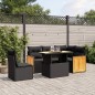 vidaXL Set de sofás de jardín 6 piezas y cojines ratán sintético negro vidaXL Set de sofás de jardín 6 piezas y cojines ratán sintético negro