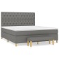 vidaXL Cama box spring con colchón tela gris oscuro 160x200 cm vidaXL Cama box spring con colchón tela gris oscuro 160x200 cm