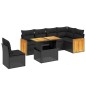 vidaXL Set de comedor de jardín 7 pzas y cojines ratán sintético negro vidaXL Set de comedor de jardín 7 pzas y cojines ratán sintético negro