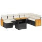 vidaXL Set de sofás de jardín 8 piezas y cojines ratán sintético negro vidaXL Set de sofás de jardín 8 piezas y cojines ratán sintético negro