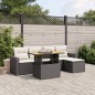 vidaXL Set de sofás de jardín 6 piezas y cojines ratán sintético negro vidaXL Set de sofás de jardín 6 piezas y cojines ratán sintético negro
