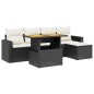 vidaXL Set de sofás de jardín 6 piezas y cojines ratán sintético negro vidaXL Set de sofás de jardín 6 piezas y cojines ratán sintético negro