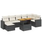 vidaXL Set de sofás de jardín 8 piezas y cojines ratán sintético negro vidaXL Set de sofás de jardín 8 piezas y cojines ratán sintético negro