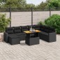 vidaXL Set de sofás de jardín 8 piezas y cojines ratán sintético negro vidaXL Set de sofás de jardín 8 piezas y cojines ratán sintético negro