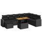 vidaXL Set de sofás de jardín 8 piezas y cojines ratán sintético negro vidaXL Set de sofás de jardín 8 piezas y cojines ratán sintético negro