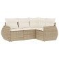vidaXL Juego de sofás jardín con cojines 4 pzas ratán sintético beige vidaXL Juego de sofás jardín con cojines 4 pzas ratán sintético beige