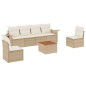 vidaXL Set sofás de jardín 7 piezas y cojines ratán sintético beige vidaXL Set sofás de jardín 7 piezas y cojines ratán sintético beige